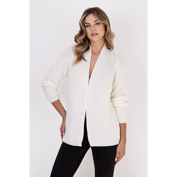 MKM design Dámsky sveter bez gombíkov SWE120 krémový - MKM 58450747