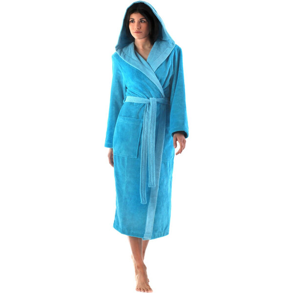 Dámsky župan Tampa duo s kapucňou 3959 tyrkysový - Vestis 59748174