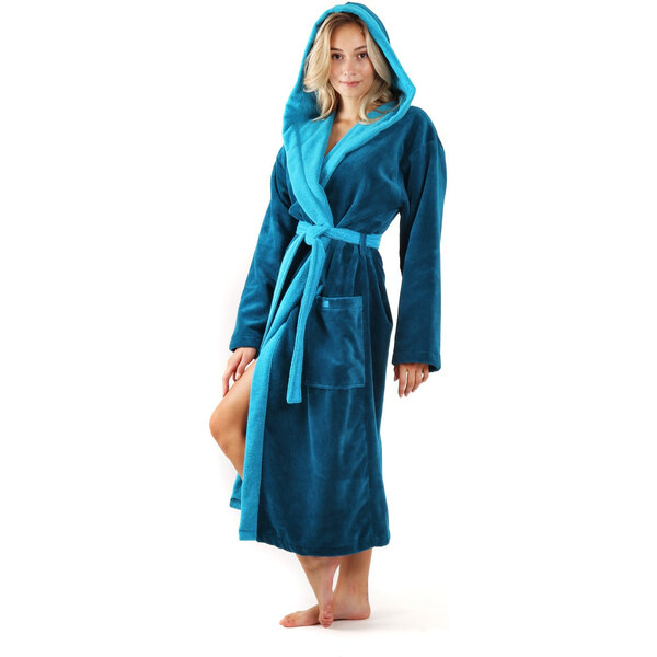 Dámsky župan Tampa duo s kapucňou 3959 petrol - Vestis 60298101