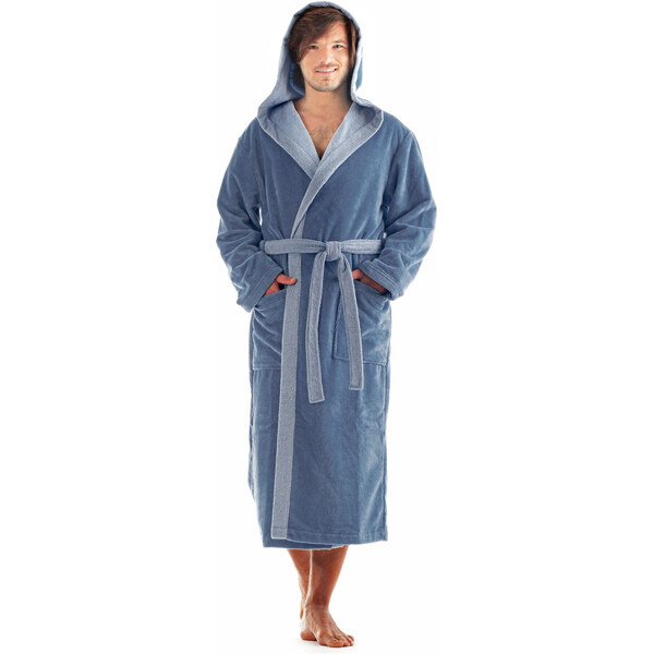 Pánsky župan Tampa duo s kapucňou 3959 denim light - Vestis 60298107