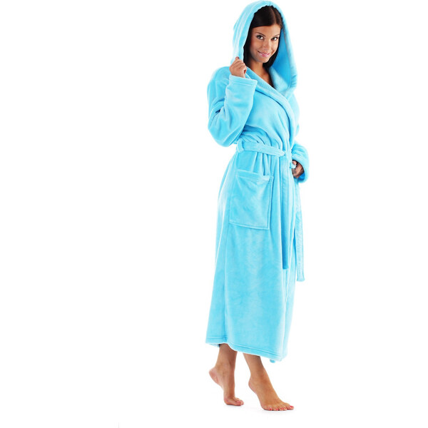 Dámsky župan Siena s kapucňou 3156 tyrkysová - Vestis 60298115