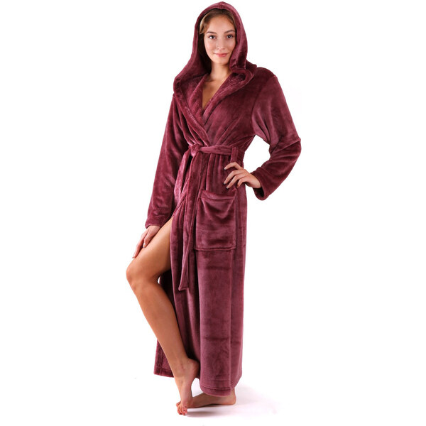 Dámsky župan Siena s kapucňou 3156 mauve wine - Vestis 60298113