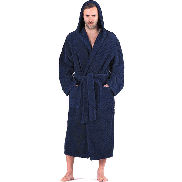 Pánsky župan Athena s kapucňou 3116 tmavomodrý - Vestis 60298137