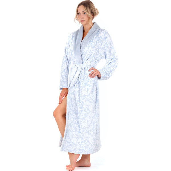 Dámsky vzorovaný župan Flora 2556 ice blue - Vestis 60298197