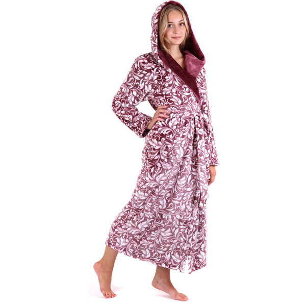 Dámsky župan Flora s kapucňou 3956 4803 mauve wine - Vestis 60298201