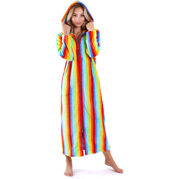 Dámsky župan 3656 Capri s kapucňou a zipsom - Vestis 58450823