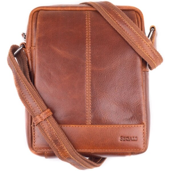 SEGALI Pánska kožená taška cez rameno SG-2171 koňak 58454356