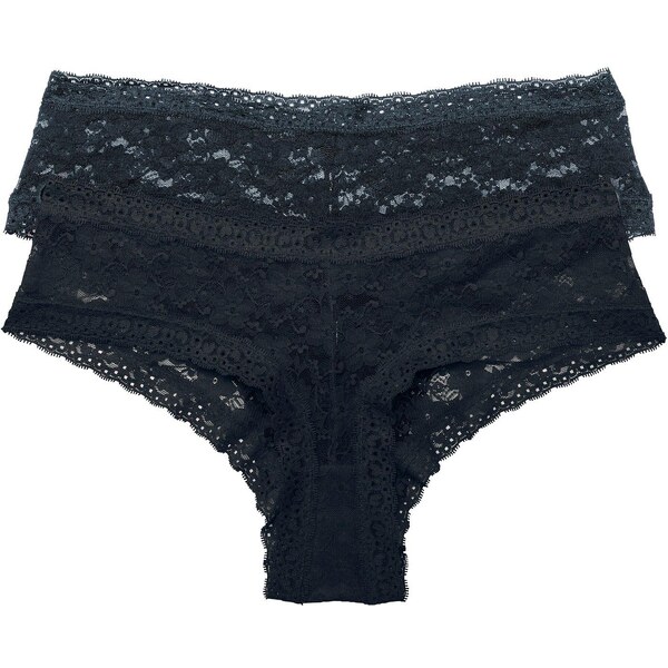 bonprix Nohavičky hipster (2 ks v balení), farba čierna 44736617