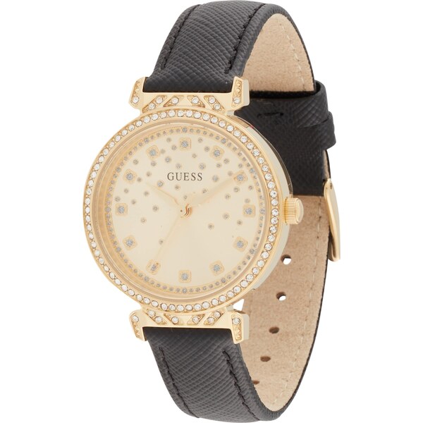 GUESS Analógové hodinky Enchantment zlatá / čierna / priehľadná 58460245