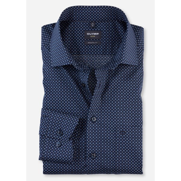 Pánska modrá košeľa s potlačou Luxor OLYMP modern fit 58462864