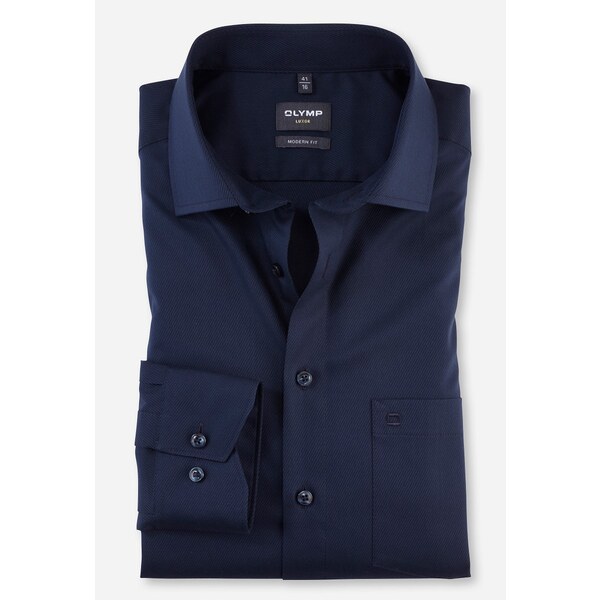 Pánska tmavomodrá biznis košeľa s lyocellom OLYMP modern fit 58462867