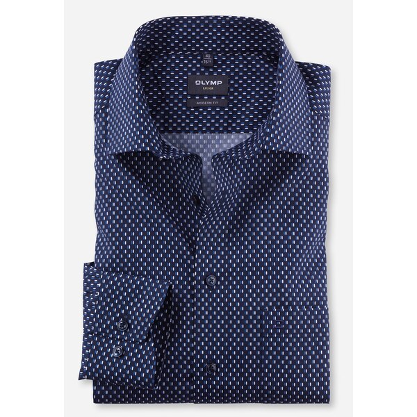Pánska bavlnená modrá biznis košeľa OLYMP modern fit 58462851