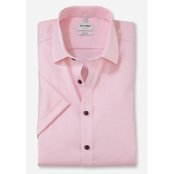 Pánska ružová košeľa so štruktúrou OLYMP body fit 58462855