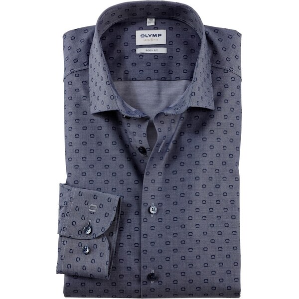 Pánska modrá košeľa s potlačou OLYMP body fit 58462858