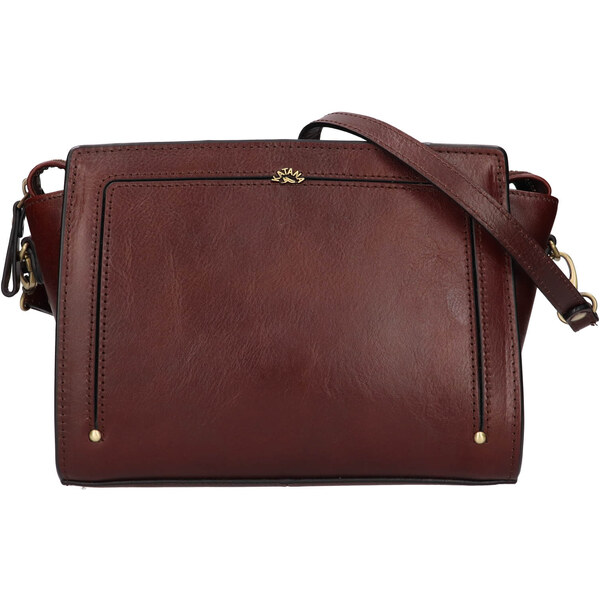 Kožená dámska crosbody kabelka Katana Didia - tmavo hnedá 58430298