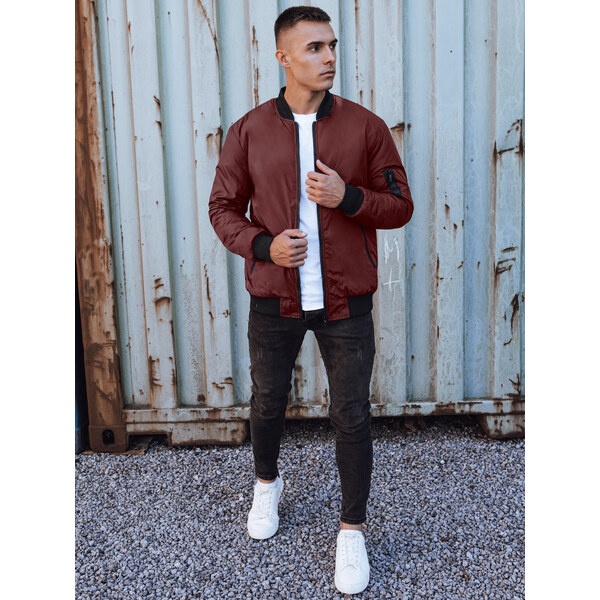 DStreet Pánska bomber bunda bordová 58481278