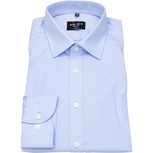 Marvelis Body Fit pánska košeľa dlhý rukáv 100% popelín modrá 58321282