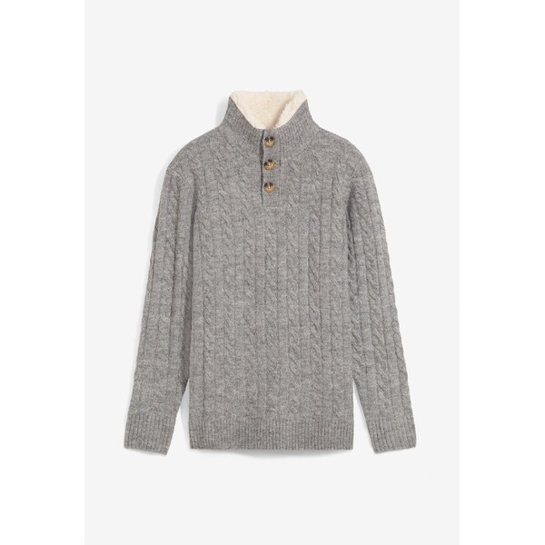 bonprix Pulóver s légou, farba šedá 58486962