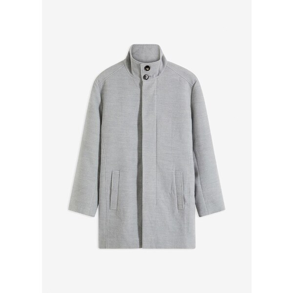 bonprix Krátky kabát vo vlnenom vzhľade, farba šedá 58487105