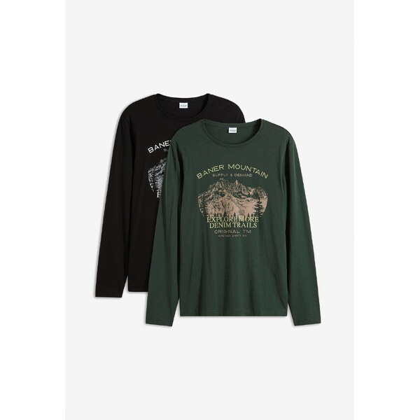 bonprix Tričko s dlhým rukávom (2 ks), farba zelená 58487115