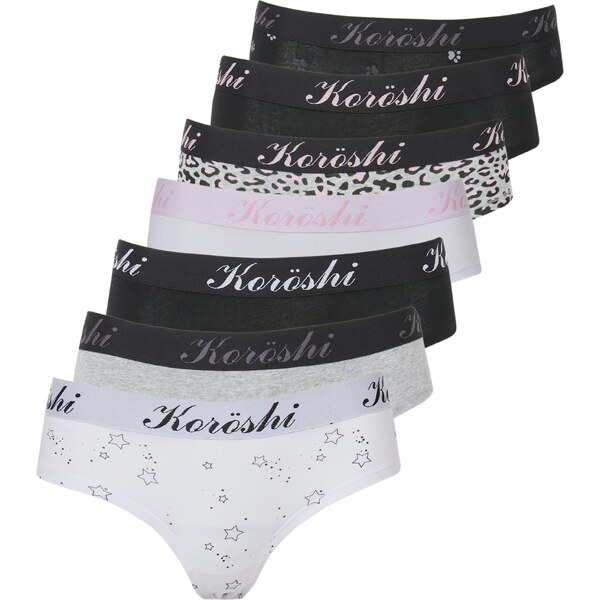 KOROSHI Nohavičky sivá / ružová / čierna / biela 58519325