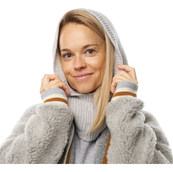 Vlnka Pletená Merino kapucňa s kašmírom svetlosivá 65912107