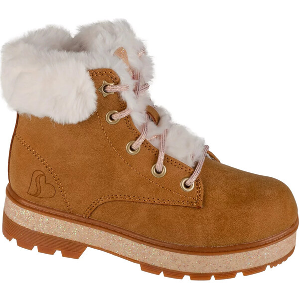Svetlohnedé dievčenské zimné členkové topánky Skechers Street Glitz 58499451