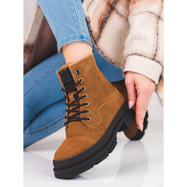 BIG STAR SHOES Womens leather trappers BIG STAR KK274524 50632832