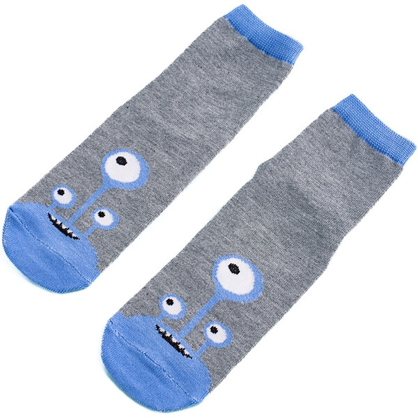 Non-slip childrens socks Shelvt gray blue alien 50494639
