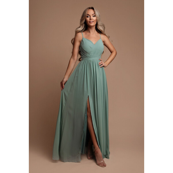 miadresses.sk Zelené spoločenské šaty na ramienka 58990759