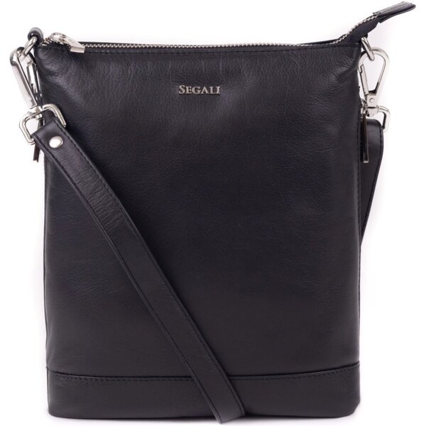 SEGALI Dámska kožená taška cez rameno SG-29060 čierna 59054982