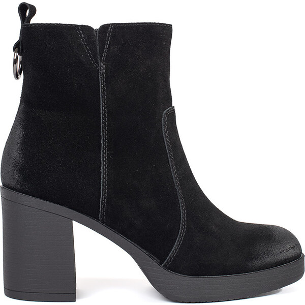 BASIC Čierne kožené členkové dámske topánky na stĺpiku Sergio Leone, 58321687