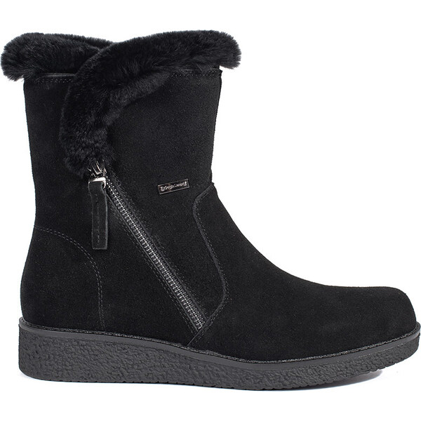 BASIC Zateplené kožené čierne dámske členkové topánky s kožušinou 59057424