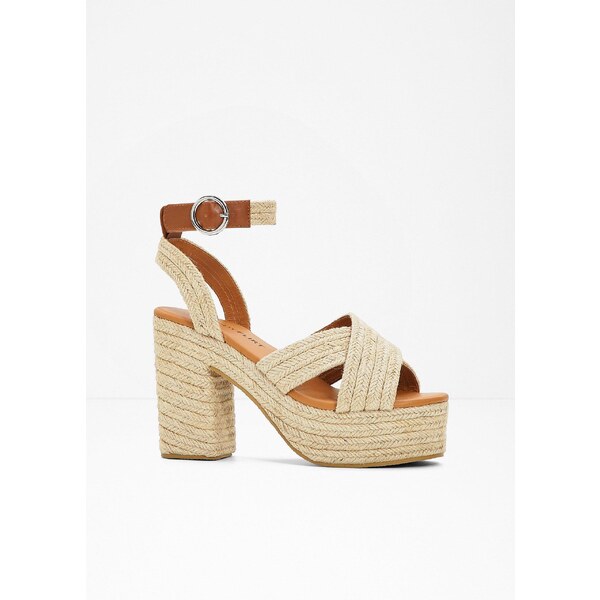 bonprix Sandále na platforme, farba béžová 52417367