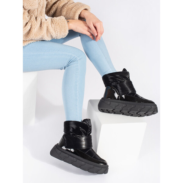 SEASTAR Black insulated womens snow boots with a thick sole 59901796