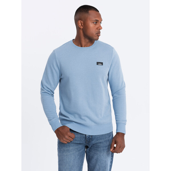 Ombre Mens non-stretch sweatshirt with metal pin - blue 64782362