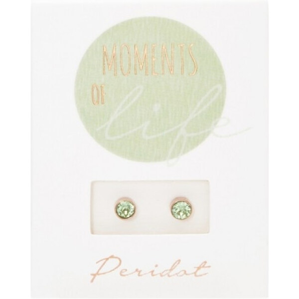 Ligot Náušnice z chirurgickej ocele puzetové Peridot 59064528