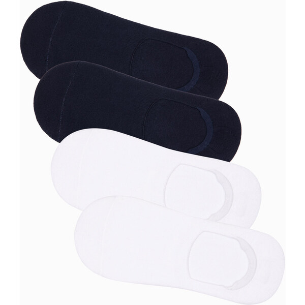 Ombre Mens foot socks 4-pack - white and navy OM-SOSS 57753573