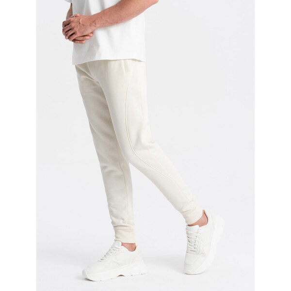 Ombre BASIC mens cotton sweatpants joggers - cream 57779832