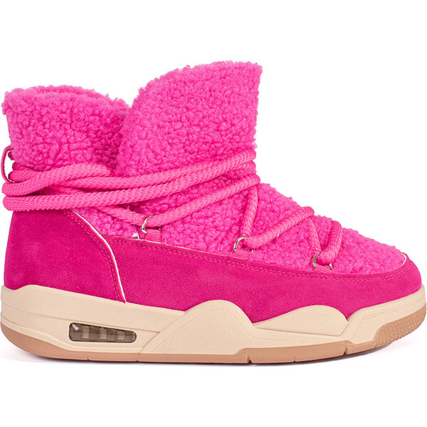 BASIC Ružové dámske snehule na hrubej podrážke NB696FU 59069015