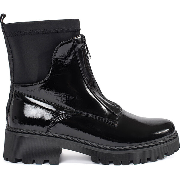 Goodin Lakované dámske čierne členkové topánky so zipsom GD-HF267A-B 59069019