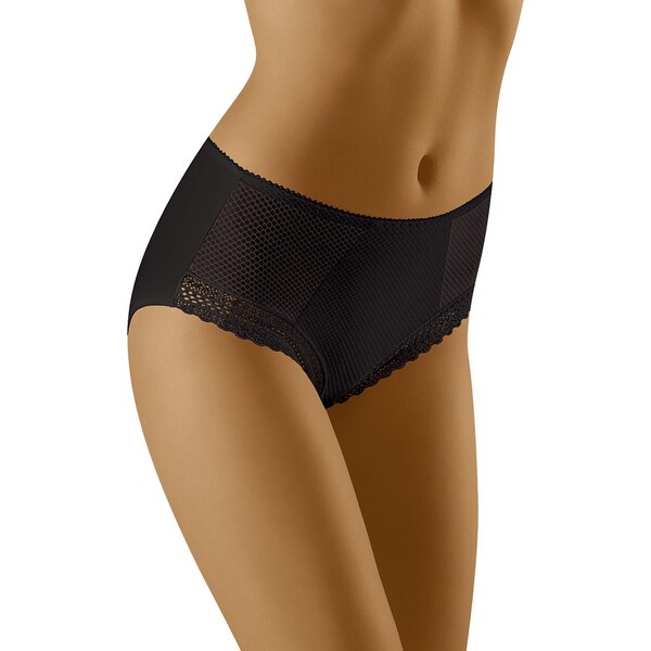 Wol-Bar Vyššie sťahovacie nohavičky s čipkou Roma čierne, Farba čierna 20151122