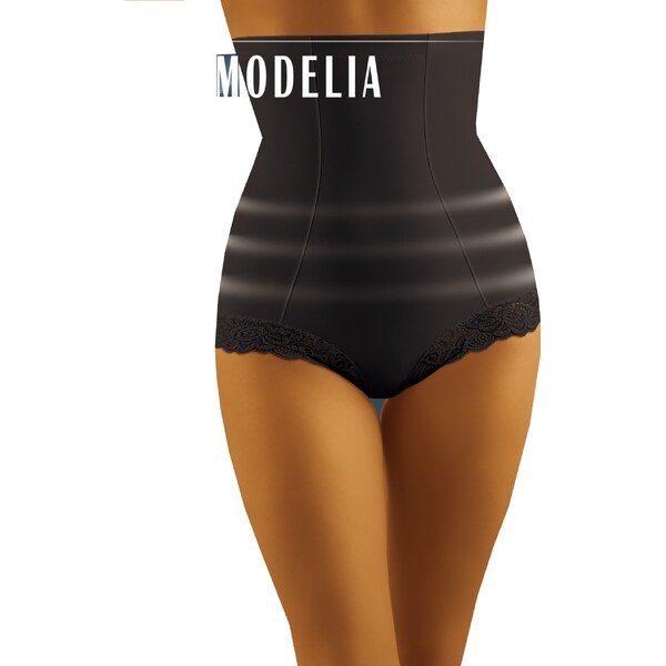 Wol-Bar Sťahovacie nohavičky vysoké čipkované Modelia čierne, Farba 20151107