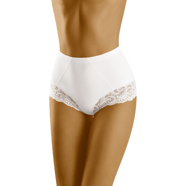 Wol-Bar Sťahovacie nohavičky s čipkou vyšší pás Exepta biele, Farba 20151043