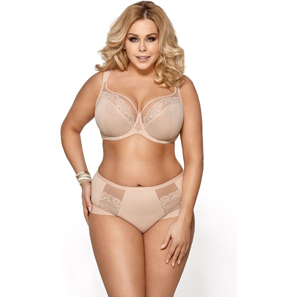 Gorsenia Elegantné nohavičky s vyšším pásom Luisse K442 béžové, Farba 19335178