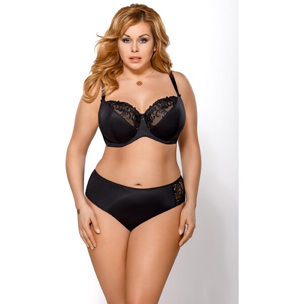 Gorsenia Elegantné nohavičky vyššie Victoria K379 čierne, Farba čierna 19335191