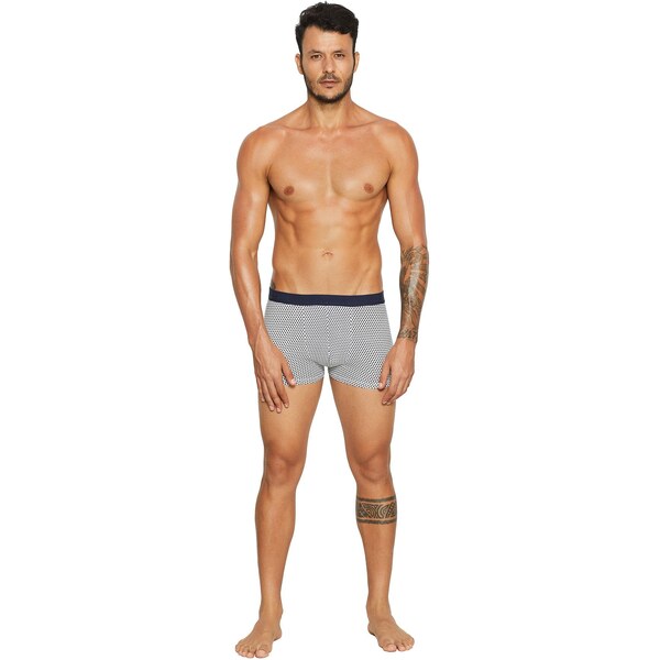 Henderson Pánske boxerky Vision 37799-59X, Farba biela-tmavomodrá 20153294