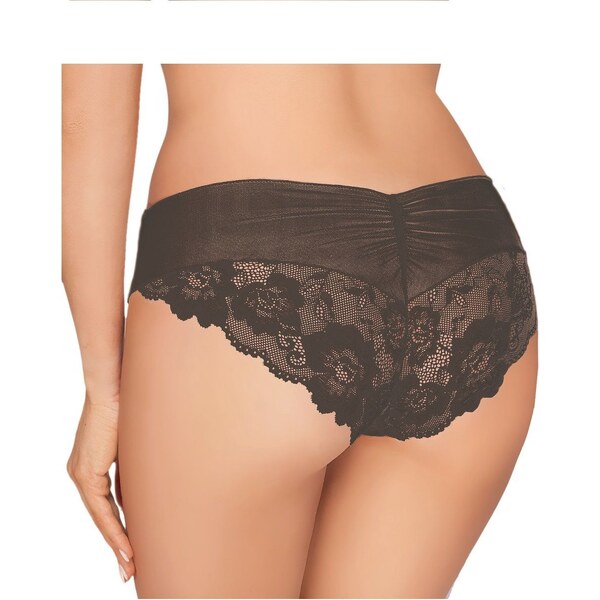 Ewana Zmyselné nohavičky priesvitné Adrianna 086 čierne, Farba čierna 20153645