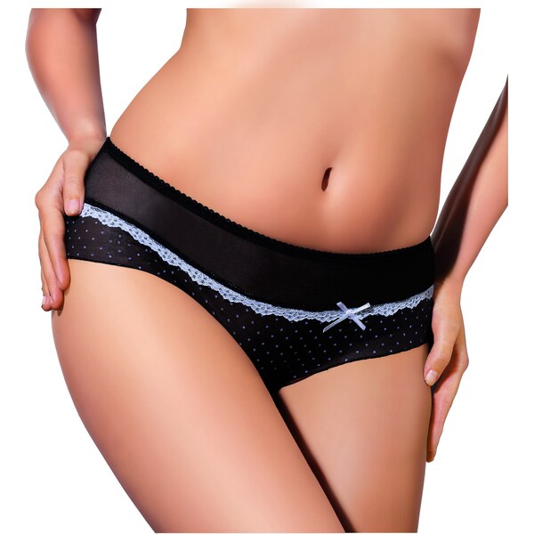 Ewana Nohavičky s bodkami Dotti 074 čierne, Farba čierna 20153674