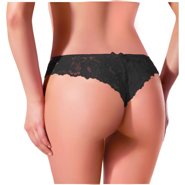 Ewana Brazílske nohavičky tangá Fiona 017 čierne, Farba čierna 20154162